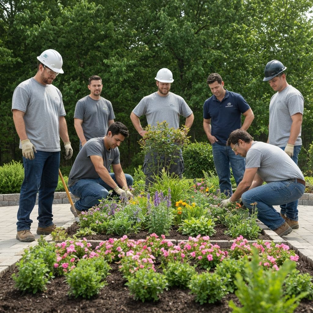 MHV Construction team at work on a landscaping project